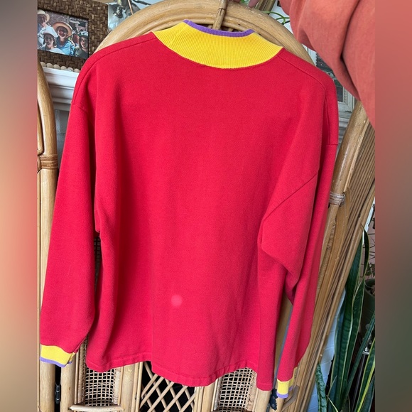 Guess Vintage 1990s Knitwear Goes Mad For Plaid Mock Neck Sweatshirt - Picture 6 of 8